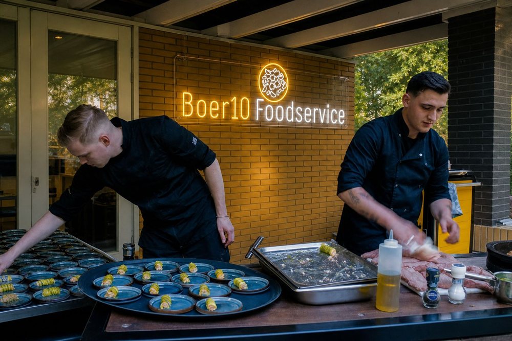 Neon bedrijfsbord op maat voor Boer10 Foodservice